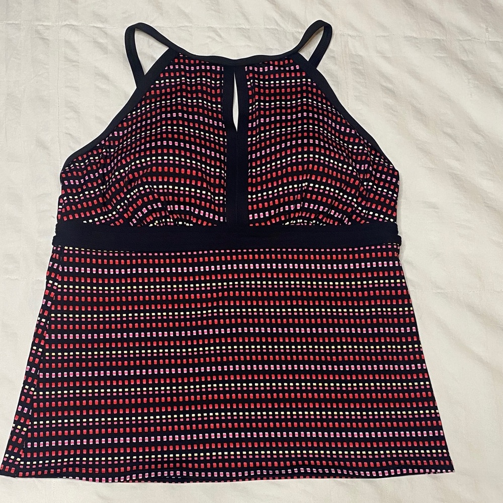 Lands' End Black and Red Patterned Tank Top size 12.  New without tag.
